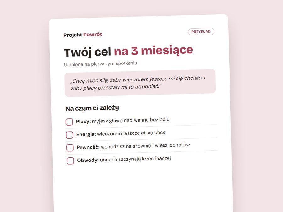 Przykład: cel ustalony na starcie