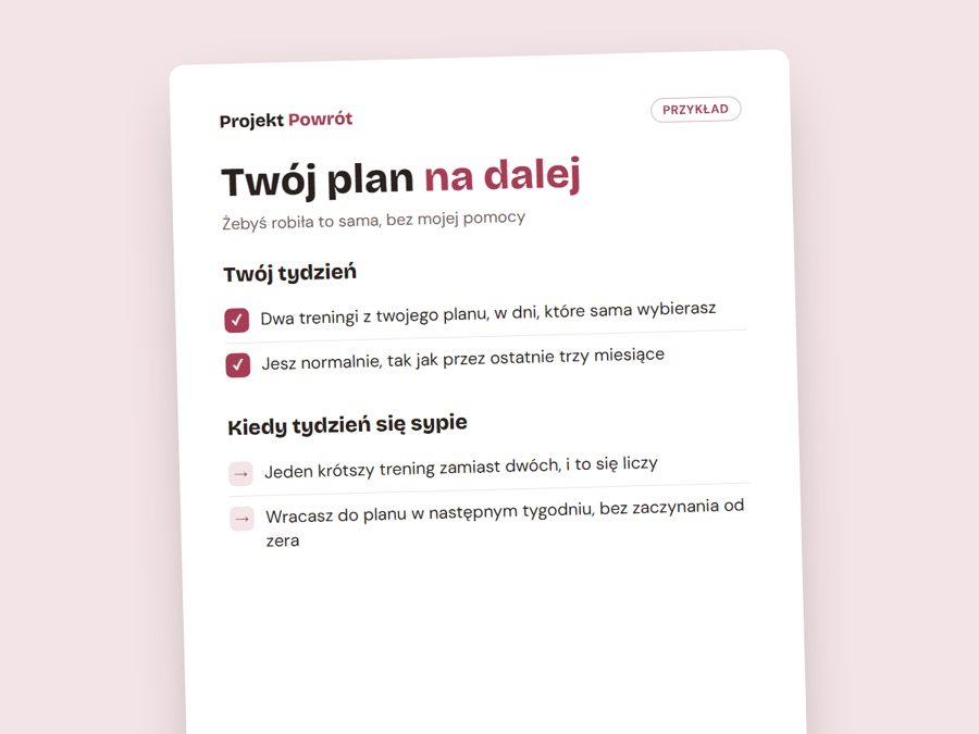 Przykład: plan samodzielności